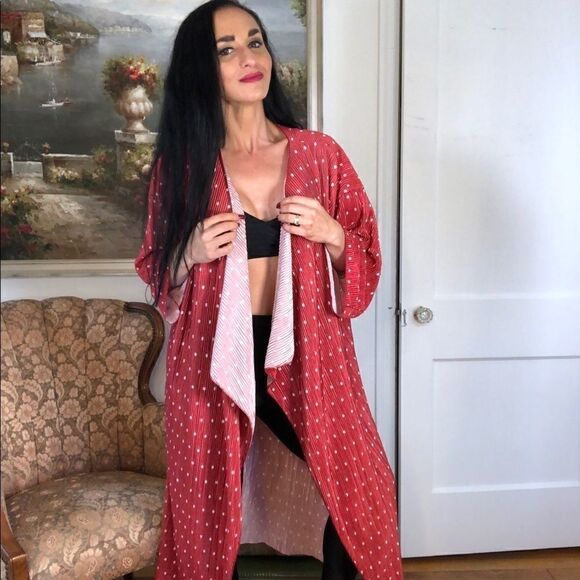Lularoe polka dot long cardigan - Picture 1 of 5